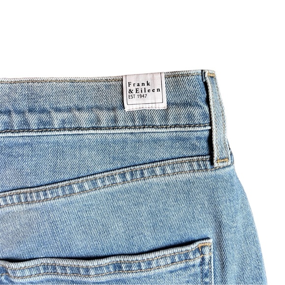 Frank & Eileen Monaghan Blue Denim Raw Hem Straight Leg Hi-Rise Jeans Size 31 - Picture 9 of 13